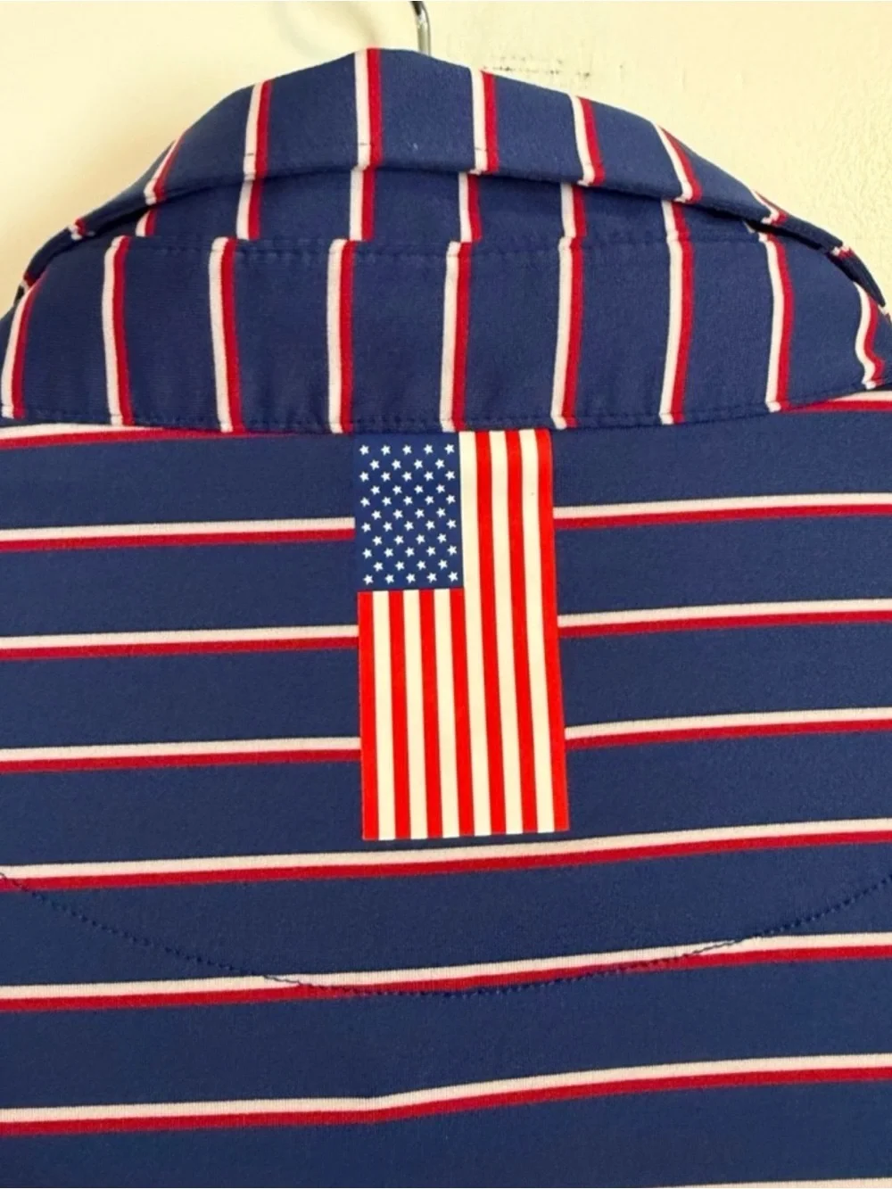 Rhoback Blue Red White Striped Polo